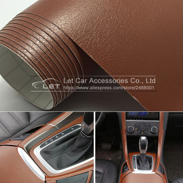 Leather Grain Self Adhesive Car Wrap Vinyl Sticker Film Car Interior 