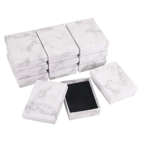 Marble Jewelry Box Necklace Bracelet Rings Carton Packaging Display Box Gifts Jewelry Storage Organizer Holder Rectangle/Square ► Photo 1/6