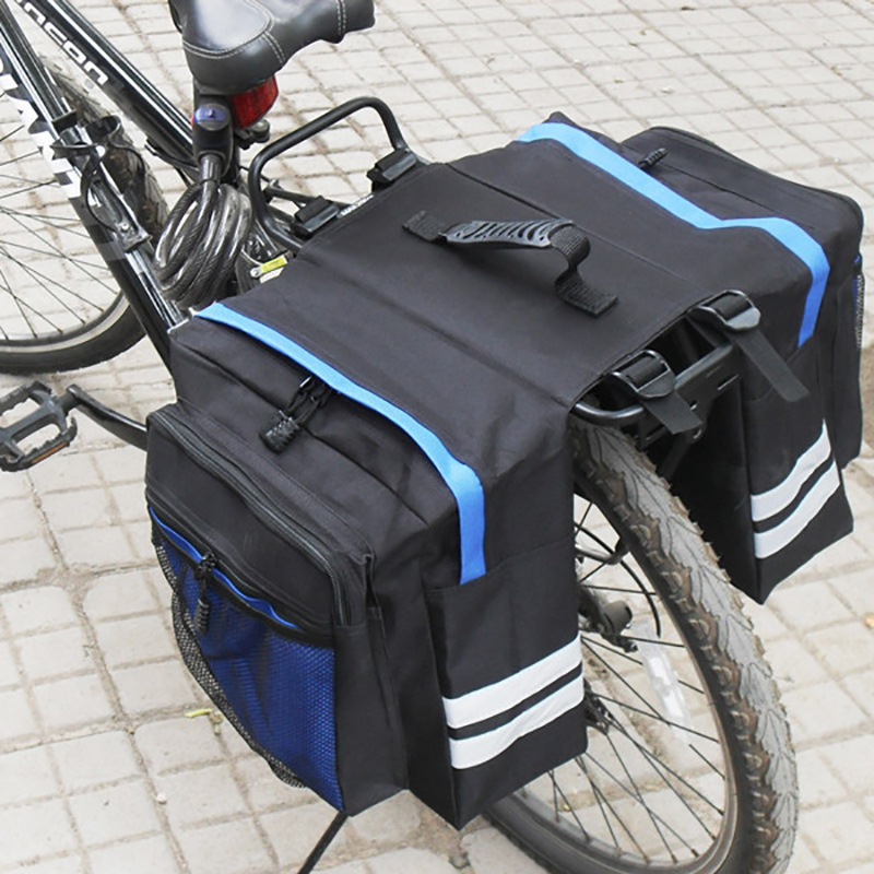 60L Waterproof Bicycle Double Pannier Bag Cycling Bike Rear Rack Seat Trunk Bag 
