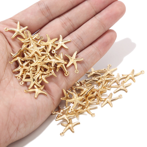 20pcs Stainless Steel 15MM Gold Starfish Charm Pendants For Bracelet Necklace Jewellry Making Accessories ► Photo 1/5