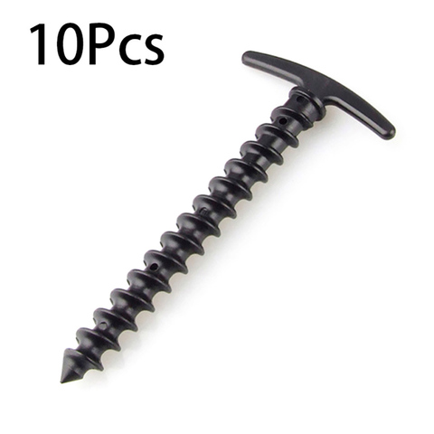 10Pcs Plastic Screw Spiral Tent Pegs Stakes Nail Outdoor Camping Awning Trip Kit