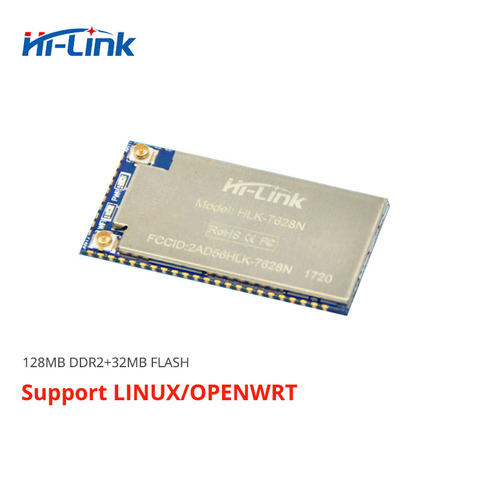 Free shipping Hi-Link 2pcs/lot UART embedded wifi mt7628 openwrt module RAM128m flash 32M Ethernet Router Module HLK-7628N ► Photo 1/4