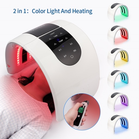 foreverlily Heating 7 Colors PDT Facial Mask Foldable Threapy Face Lamp LED Photon Skin Rejuvenation salon Home Use Skin Care ► Photo 1/6