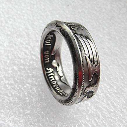 Germany Silver Coin Ring 5 MARK Silver Plated Coin Ring Handmade In Sizes 7-12 ► Photo 1/3