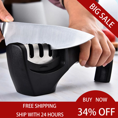 Knife Sharpener Removable 3 Stages Stainless Steel Professional High Quality Kitchen Sharpening Diamond Stone Grinder Tools ► Photo 1/6