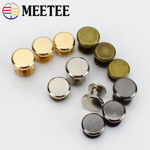 Meetee 10pcs 5-8mm Flat Head Screws Nail Rivet DIY Bag Book Notebook Metal Binding Belt Hardware Accessories Rivet Buckle BF007 ► Photo 1/6