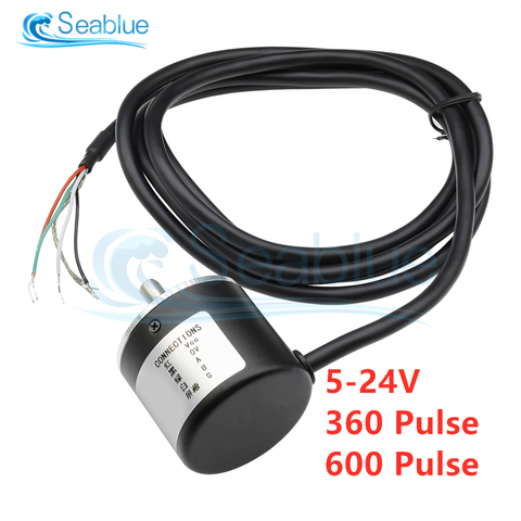 5-24V 360 Pulse 600 Pulse Incremental Optical Rotary Encoder AB Two-phase Pulse Encoder Cable Circuit NPN Open Collector Output ► Photo 1/6
