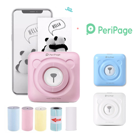 PeriPage Mini Portable Thermal Printer Photo Pocket Photo Printer 58 mm Printing Wireless Bluetooth Android IOS Printers ► Photo 1/6