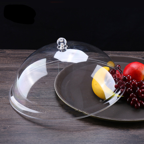 PC Acrylic Transparent Food Cover Dust Cover Circle Plastic Vegetable Cover Cake Cover Fruit Bowl Cover Snack Cover can gai ► Photo 1/6