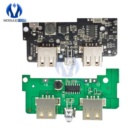 5V 1A 2A Power Bank Charger Module Step Up Boost Power Supply Charging PCB Circuit Board DIY Dual USB Output LED Powerbank ► Photo 1/6