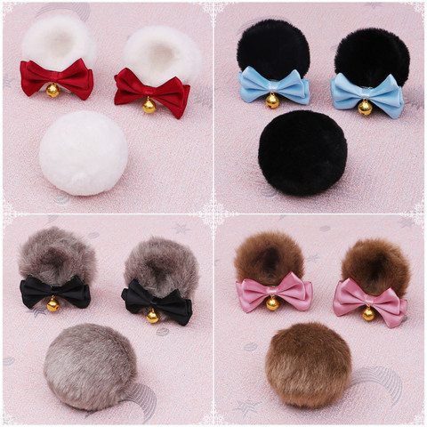 3pcs/set Handmade Lolita Cute Hair Accessories Plush Bow Bear Cat Ear Hairpin Tail KC Hairband Set Hair Clips for Girls headband ► Photo 1/6