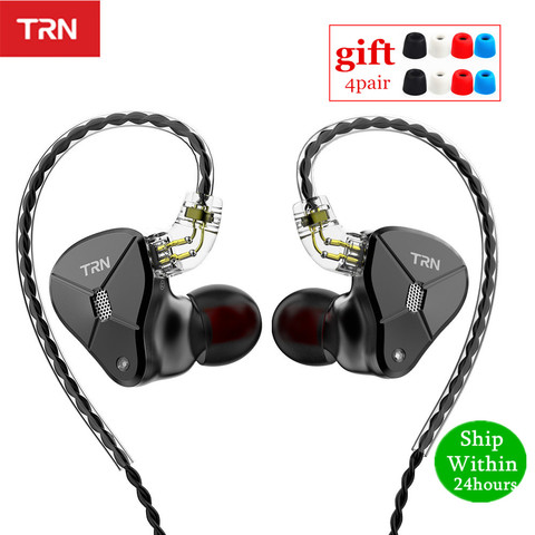 Newest TRN BA5 10BA Earphone 5 Balanced Armature HIFI Monitor Sport Metal Headset Detachable Cable TRN V90 V80 ZSX C12 AS10 ZS10 ► Photo 1/6