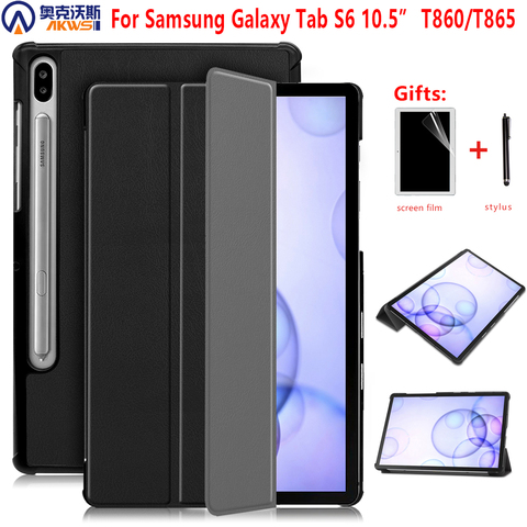 For Samsung Galaxy Tab S6 Case, SM-T860 T865, Slim Tablet Funda for Galaxy Tab S6 Lite 10.4 2022 ,S4, S5E 10.5 Smart Cover ► Photo 1/6