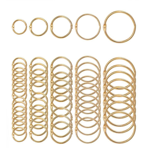 5Pcs Metal Notebook Rings Gold Binder Hinged Ring School Loose Leaf Opening Circle Hoops For Scrapbook Album Office Binding Ring ► Photo 1/6