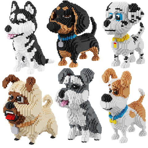 2100+pcs Mike Dog Cartoon Dog  Dachshund Model Mini Diamond Micro  Building Block Brick Toys for Children Gifts Dog Pets ► Photo 1/6