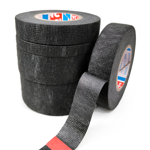 Black Color 1Roll Width 9/15/19/25/32MM Length 15M Wiring Harness Tape Strong Adhesive Cloth Fabric Tape For Looms Cars ► Photo 1/6