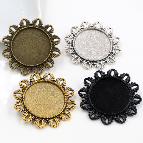 New Fashion 5pcs 25mm Inner Size Antique Silver Plated and Antique Bronze and Antique Gold Color Brooch Cabochon Base Setting ► Photo 1/6