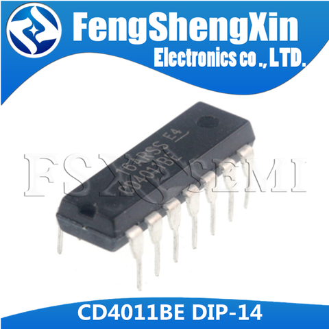 10pcs/lot  CD4011BE DIP-14 CD4011 TC4011BP CMOS NAND GATES IC ► Photo 1/2