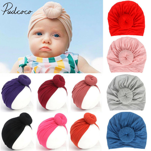 2022 Baby Accessories For Newborn Toddler Kids Baby Girl Boy Turban Cotton Beanie Hat Winter Cap Knot Solid Soft Hospital Caps ► Photo 1/6