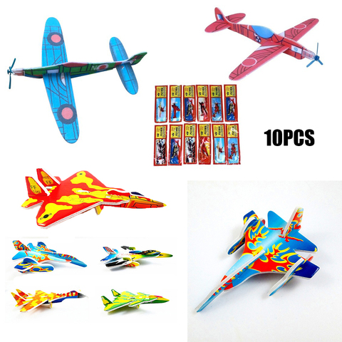 10Pcs NEW 3D DIY Hand Throw Flying Glider Planes Foam Aeroplane Party Bag Fillers Childrens Kids Gift Model Toys Game ► Photo 1/6