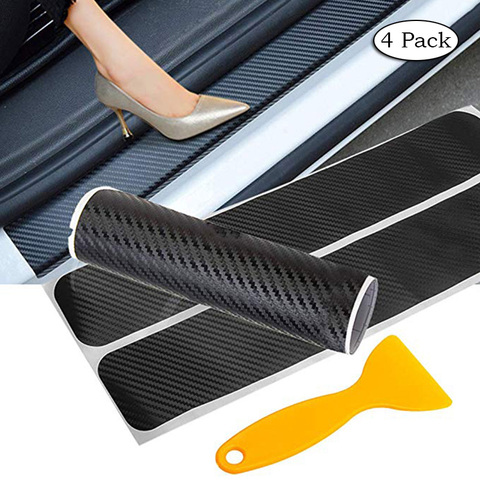 4PCS Carbon Fiber Car Door Sill Stickers Auto Scratch Protector Decals Car Tuning Accessories For Ford Focus 2 3 1 MK2 MK3 MK1 ► Photo 1/5