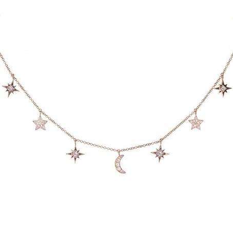 925 sterling silver Jewelry Love moon star Necklaces & Pendants Chain Choker Necklace Collar Women Statement Jewelry Bijoux ► Photo 1/4