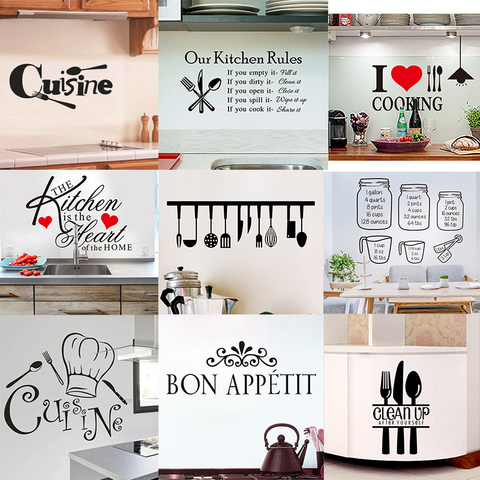Kitchen Wall Stickers Vinyl Decals, Kitchen Cabinet Decals Modern