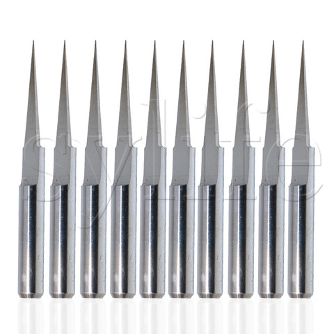 10pcs Durable 10 Degree  0.1mmCarbide Engraving Bits CNC Router Tool ► Photo 1/3