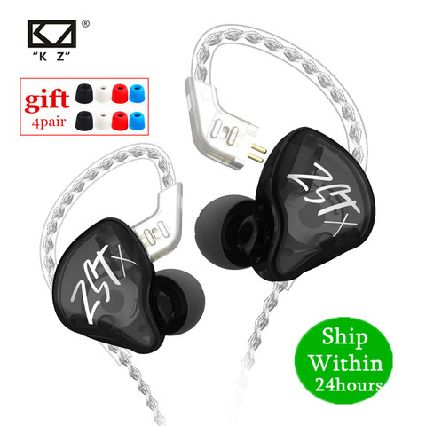 NEW KZ ZST X 1BA 1DD Hybrid HIFI In Ear Earphones Bass Earbud Sport Noise Cancelling Headset KZ ZSTX ZSN X ZSX ZS10 ES4 V80 C12 ► Photo 1/6