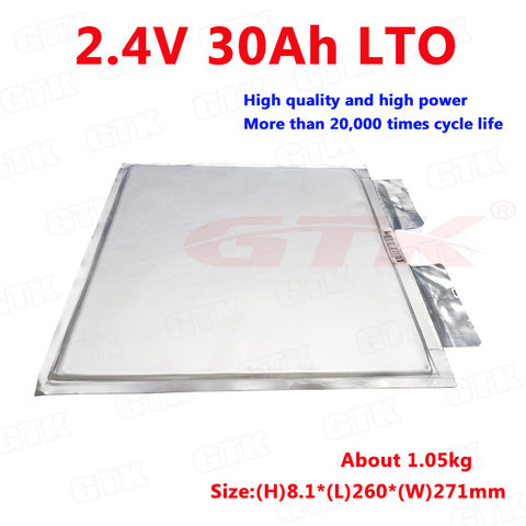 Ultrathin 2.4V 30Ah LTO cells high quality power 72wh lithium titanate battery make 12V 24V 2400W Rv power battery solar system ► Photo 1/5