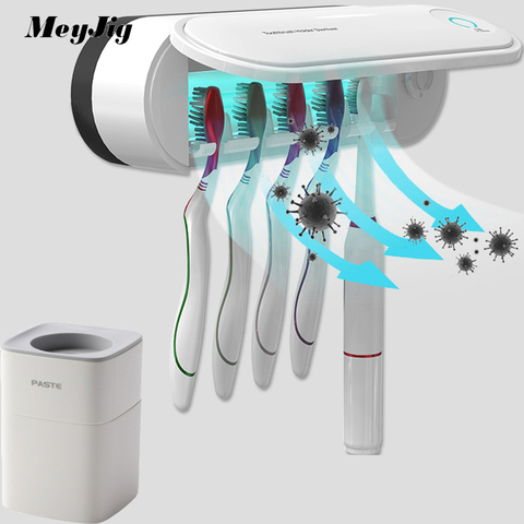 UV Toothbrush Solar Energy  Disinfectant Cleaning Bathroom Fast Drying Toothpaste Dispenser Holder Sanitizer Bathroom Set ► Photo 1/6