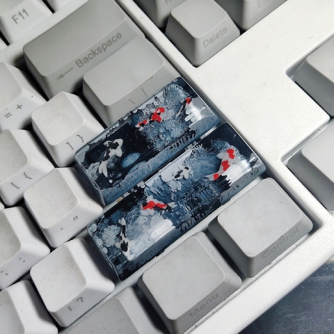 For Cherry Mx Switch Mechanical Keyboard Backlight Spacebar ESC Shift Backspace 1u 2.75u 2.25u 6.25u Keycaps Whale Resin Keycaps ► Photo 1/6