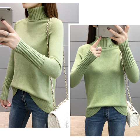 Autumn Winter Women Sweater 2022 Girl elegant sweater Jumper Top Loose Casual Warm Femme Sweater knitting bottom Casual Jumper ► Photo 1/6