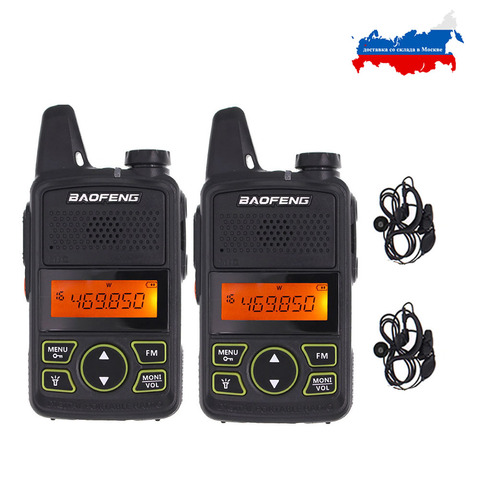 2pcs/lot BAOFENG T1 MINI Two Way Radio BF-T1 Walkie Talkie UHF 400-470mhz 20CH Portable Ham FM CB Radio Handheld Transceiver ► Photo 1/6