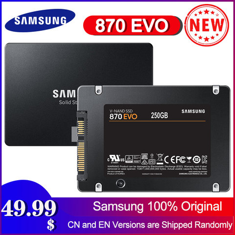 SAMSUNG SSD 870 EVO 250GB 500GB Internal Solid State Disk HDD Hard Drive SATA 2.5 250 GB 1TB 2TB Inch Laptop Desktop PC ► Photo 1/6