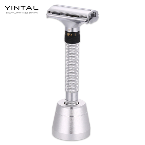 YINTAL NEW Fashion Color Razor Butterfly Open Adjustable Safety Classic Razors Men's Shaving Barber Long Handle Shaver ► Photo 1/6