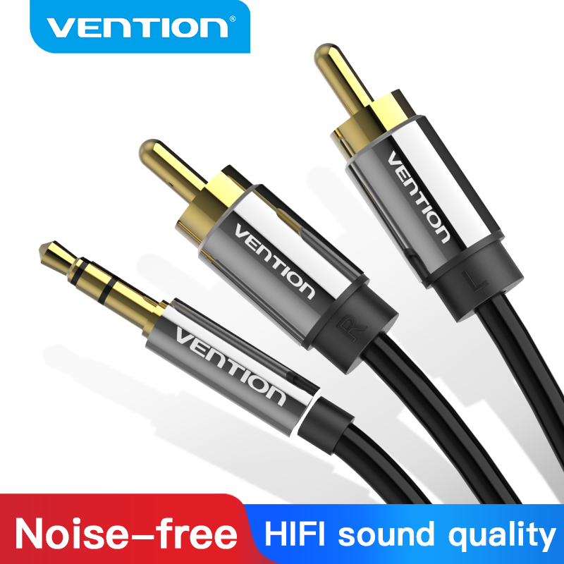 Ugreen RCA Audio Cable 3.5mm Stereo Jack to 2RCA Phono Y Audio Splitter - 2m
