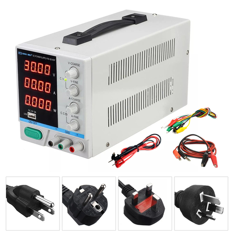 New 3010DF DC Power Supply LED 4 Digit Display 30V 10A Adjustable Laboratory Power Supply For Phone Computer Repair USB Charging ► Photo 1/6