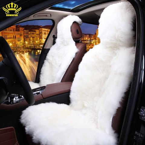 ROWNFUR 100% Natural fur Australian sheepskin car seat covers universal size for seat cover accessories automobiles 2016 D025-B ► Photo 1/6