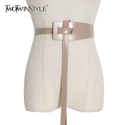 TWOTWINSTYEL Oversized Fashionable Belt For Women Solid Casual Korean Minimalist Belts Female Fashion New Accessories 2022 Tide ► Photo 1/6