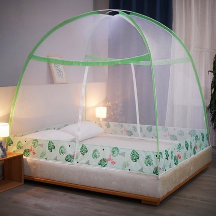 Mongolian Yurt Double-Door Mosquito Net Fold able Bed Net Single Double People Mosquito Net Anti Mosquito Bed Tent ► Photo 1/6