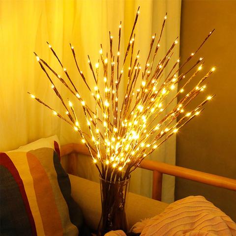 Hot Sale 20LED Christmas LED Willow Branch Lamp Battery Powered Home Decorative Christmas Ornaments Christmas Tree Decorations ► Photo 1/6