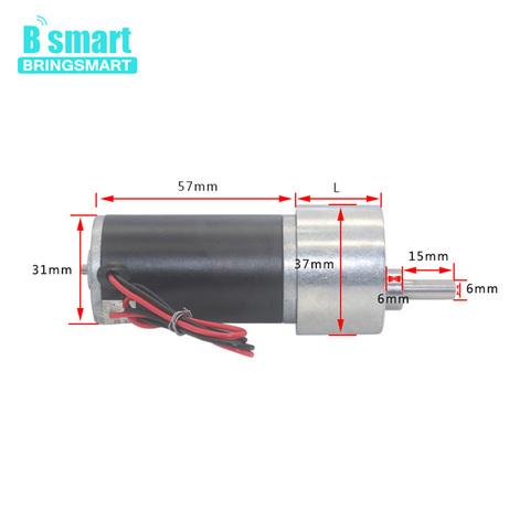 DC Gear High Torque Permanent Magnet Tubular Electric Motor Bringsmart JGB37-3157 12V 24V Reducer Reverse Mini Motor 9-1280RPM ► Photo 1/6