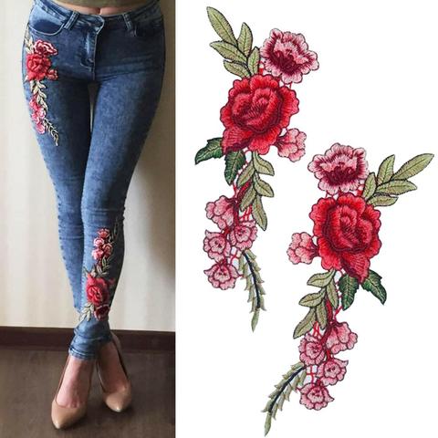 New Brand Roses/Butterfly  Flowers Embroidery Sew On Patches Sewn Applique Sew Badge Craft Embroidered DIY For Clothes Trousers ► Photo 1/6