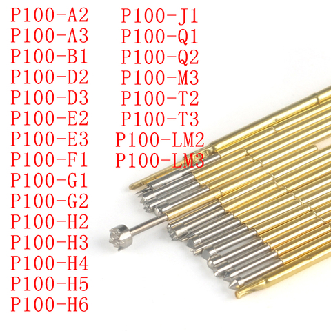 20pcs test probe P100 Retractable spring thimble P100-A2 A3 B1 D2 D3 E2 E3 F1 G1 G2 H2 H3 H4 H5 H6 J1 LM2 M3 Q1 Q2 T2 T3 ► Photo 1/6