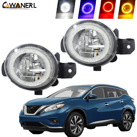 2 Pieces LED Angel Eye Fog Light For Nissan Murano 2015 2016 2017 Car 4000LM Fog Lamp Daytime Running Light DRL 12V ► Photo 1/6