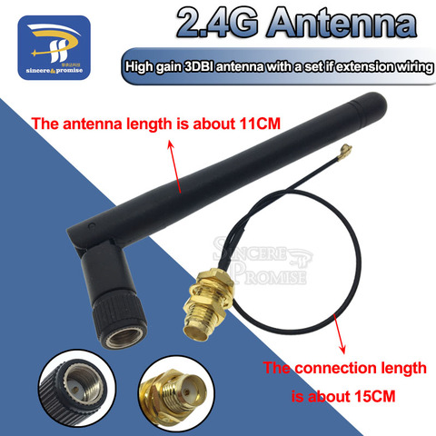 2.4GHz 3dBi WiFi 2.4g Antenna Aerial RP-SMA Male wireless router+ 17cm PCI U.FL IPX to RP SMA Male Pigtail Cable ESP8266 ESP32 ► Photo 1/4