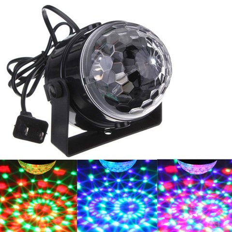 Voice Control RGB LED Stage Lamps Crystal Magic Ball Sound Control Laser Stage Effect Light Party Disco Club DJ Light Drop Ship ► Photo 1/1