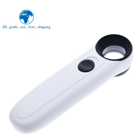 TZT 15X Handheld Glass Loupe Magnifier Magnifying Glass Portable Pocket Tool Professional With 2 LED Light ► Photo 1/6