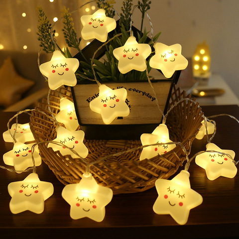 40/20/10Leds Cute Star Led String Lights Fariy Garland Christmas Decorations for Home Bedroom New Year Holiday Battery Powered ► Photo 1/6